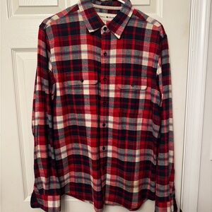 Casual Red and Black Plaid Button Down Shirt